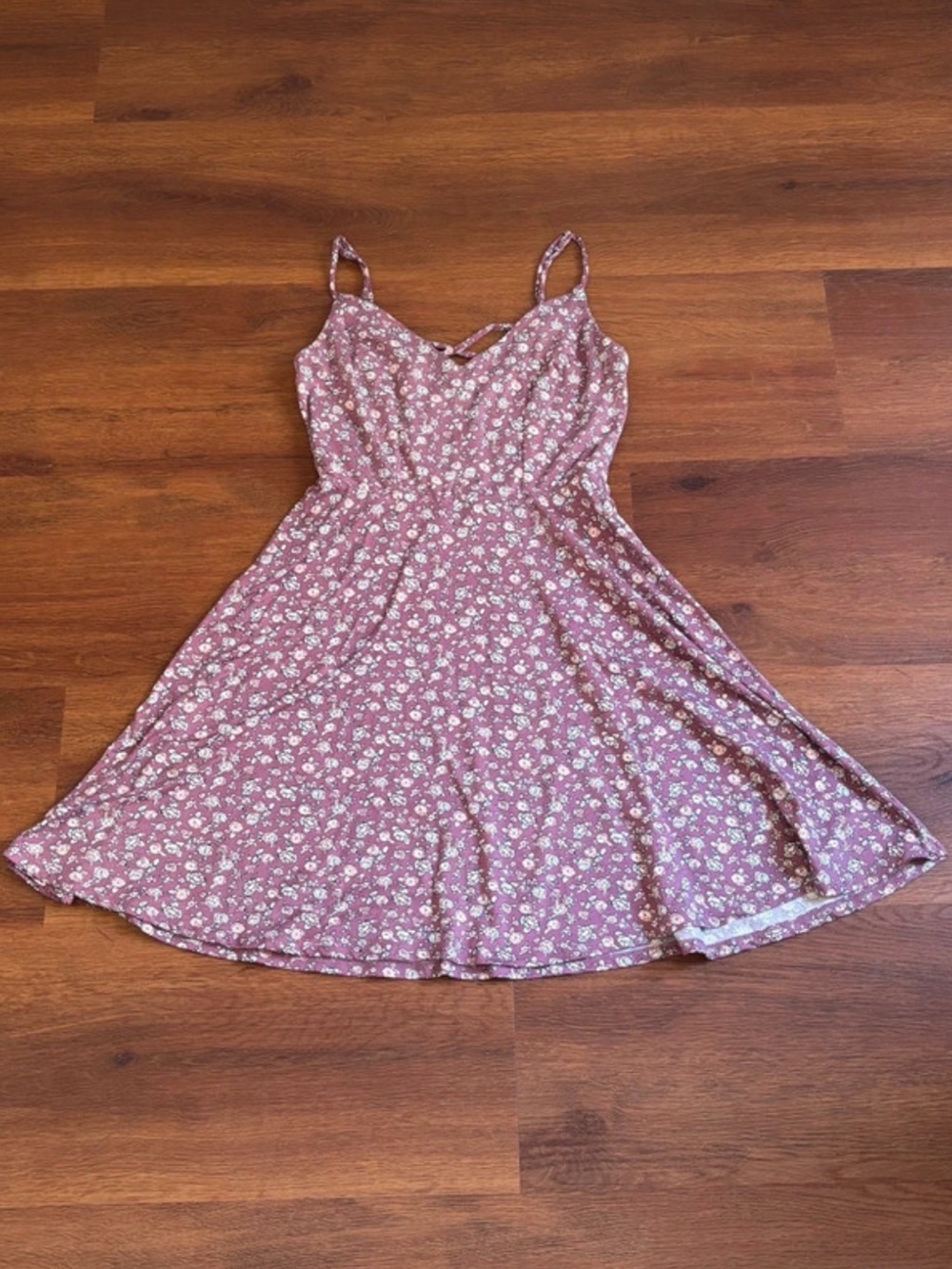 Nine Britton Purple Floral Back Detail Mini Dress - S